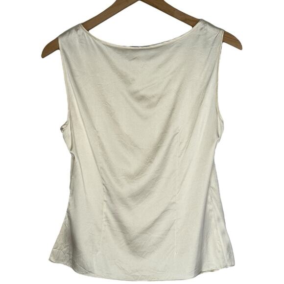 Vintage 90s Lillie Rubin 100% Silk Tank Top Blouse Cream Size 6 - Picture 2 of 5